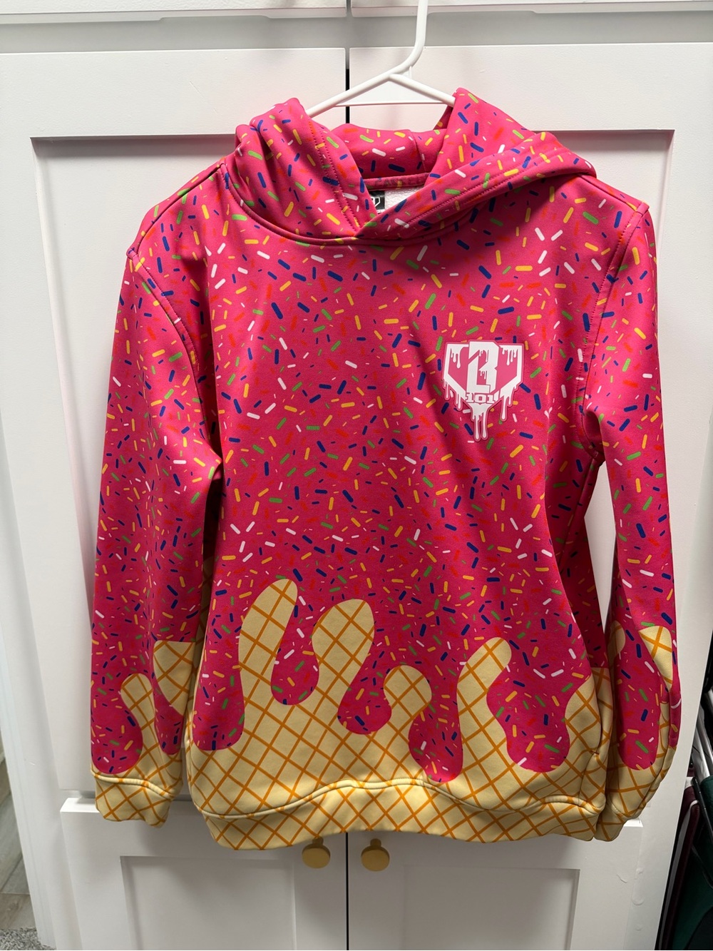 Baseball Lifestyle 101 Youth Ice Cream Cone Strawberry Pullover Hoodie